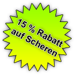 15 % Rabatt auf Scheren