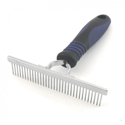 Entfilzungsstriegel grob 13 cm - Harke für Unterwolle - Kamm mit T-Griff