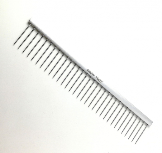 Kamm 28 cm mit 32 Zinken - Show Tech - Federleichter Pudelkamm - Comb silver