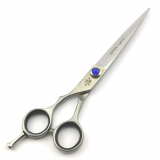 Linkshandschere - 7 Zoll - 18 cm mit 9 cm Schnittlänge 65 Gramm - Stellschraube mit blauem Stein