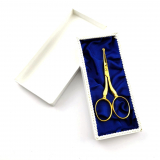 Nasenhaarschere im schönen Geschenkkarton - 24 Karat vergoldet  3,5 Zoll