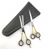 6,5 Zoll Modelierschere mit 42 Zähnen und 6,5 Zoll Tierhaarschere inkl. Etui - Raven Starter Scheren Set