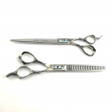 Raven Creativ Scheren Set - Creativ Haarschere und Creativ Modelierschere mit Scheren-Etui