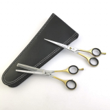 6,5 Zoll Modelierschere mit 42 Zähnen und 6,5 Zoll Tierhaarschere inkl. Etui - Raven Starter Scheren Set