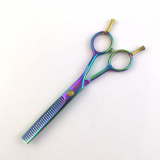 Modelierschere Raven Blue - Titanisierte einseitig gezahnte Hundeschere - 5,5 Zoll 28 Zähne